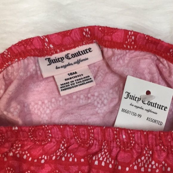 🔥3/$20 JUICY COUTURE sz 18 mos Diaper Cover Pink/Red NWT - Picture 3 of 3